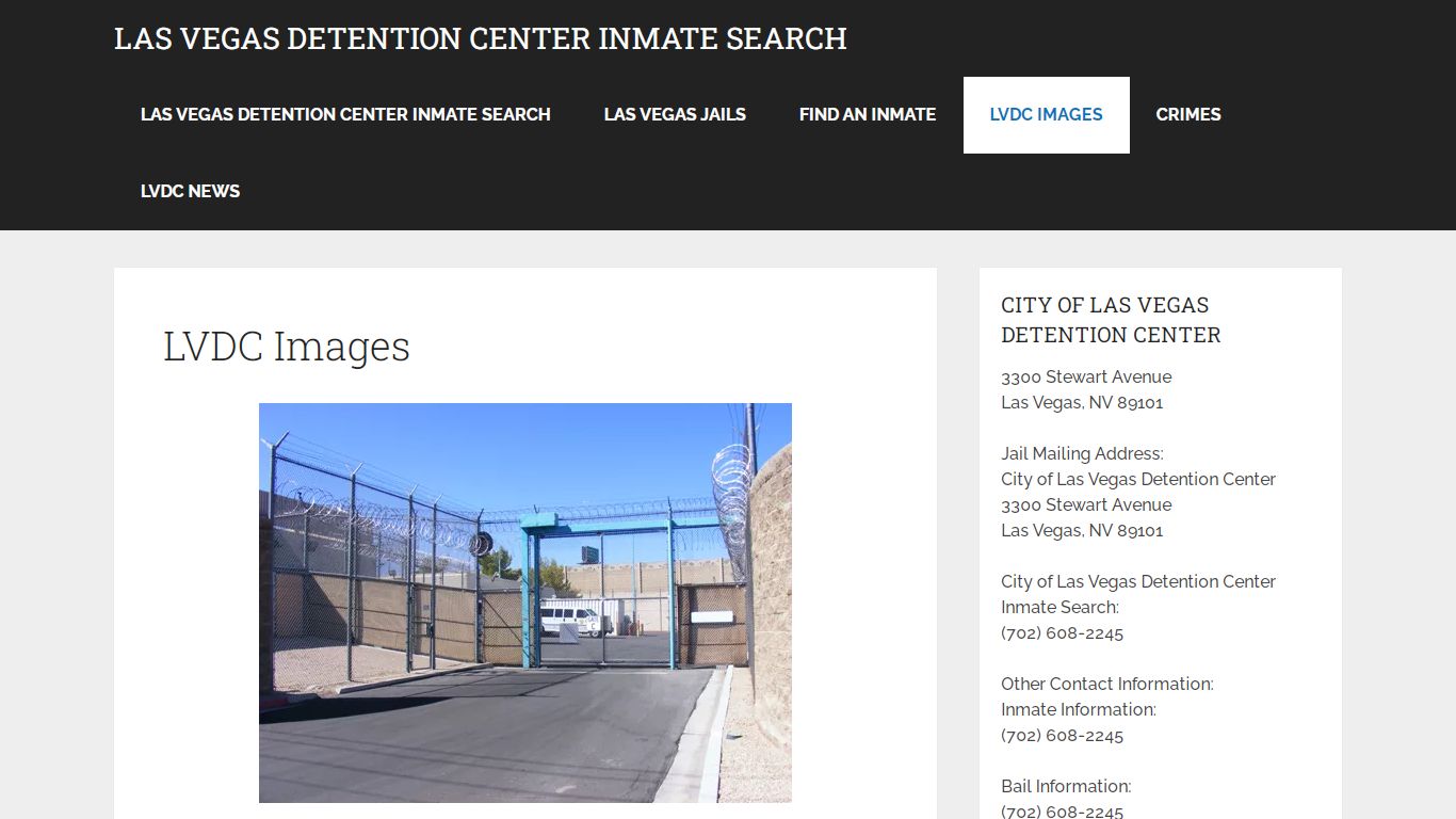 LVDC Images - Las Vegas Detention Center Inmate Search